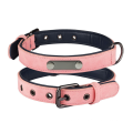 Pink Personalised Leather Dog Collar